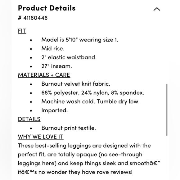 Torrid Deep Depths Full Length Signature Waist Velvet Burnout Legging - Picture 6 of 10